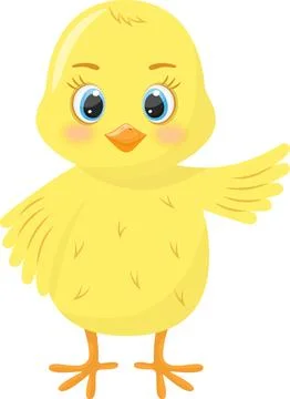 Cute Easter Chicken on a White Background Stock Illustration