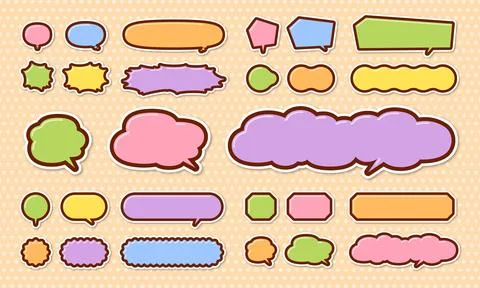 Cute Easter design speech bubble (horizontal type) Stock Illustration