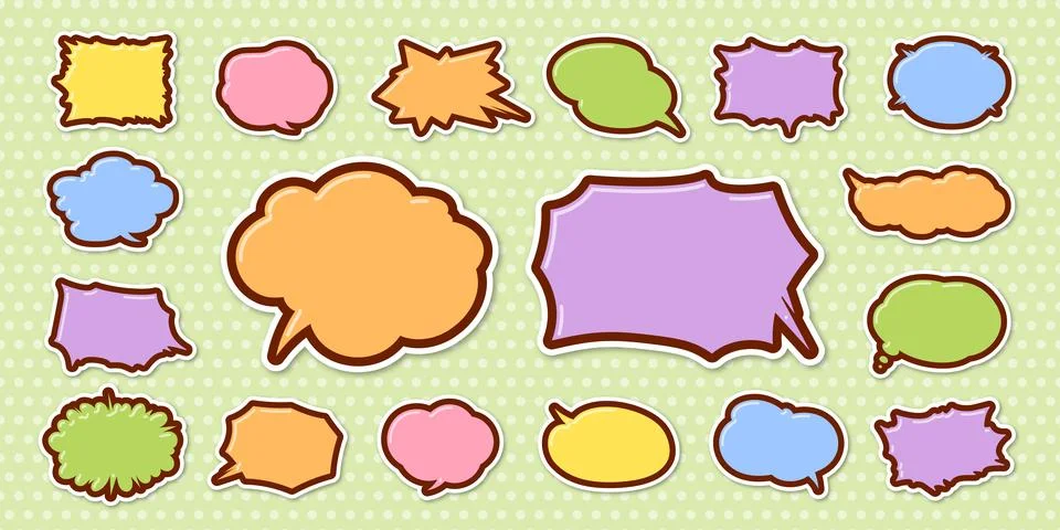 Cute Easter design speech bubble, horizontal writing Stock Illustration