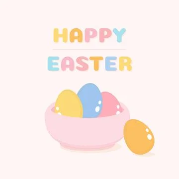Cute easter egg bowl Stock Illustration
