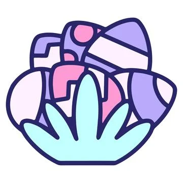 Cute easter egg design in bright neon color Stock Illustration