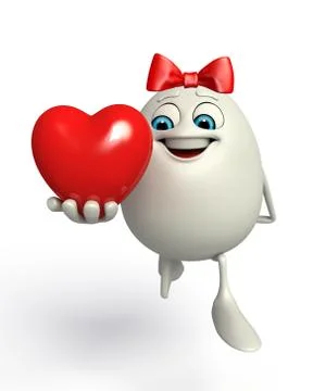 Cute Easter egg with heart Stock Illustration