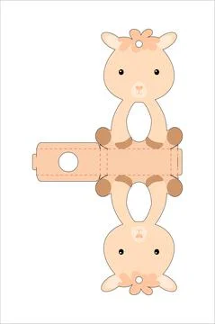 Cute easter egg holder alpaca  template. Retail paper box for the easter egg. 스톡 일러스트