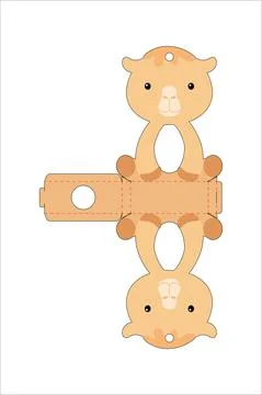 Cute easter egg holder camel  template. Retail paper box for the easter egg.  Stock Illustration
