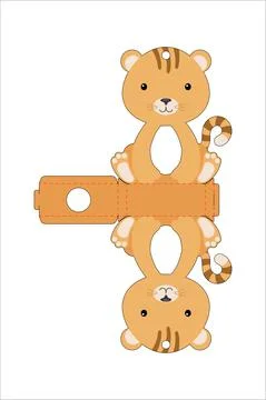 Cute easter egg holder cat template. Retail paper box for the easter egg. Pri 스톡 일러스트