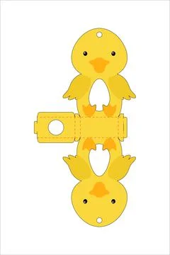 Cute easter egg holder duck  template. Retail paper box for the easter egg. P Stock Illustration