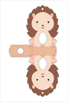 Cute easter egg holder hedgehog template. Retail paper box for the easter egg Stock Illustration
