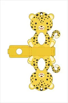 Cute easter egg holder jaguar template. Retail paper box for the easter egg.  Stock Illustration