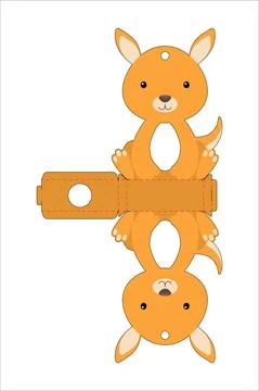 Cute easter egg holder kangaroo template. Retail paper box for the easter egg Stock Illustration