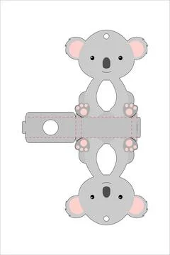 Cute easter egg holder koala template. Retail paper box for the easter egg. P Stock Illustration