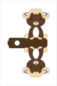 Cute easter egg holder musk ox template. Retail paper box for the easter egg. Stock Illustration