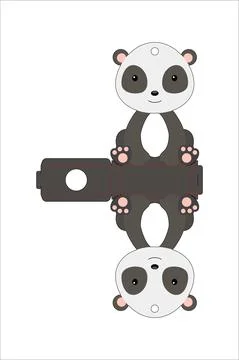 Cute easter egg holder panda template. Retail paper box for the easter egg. P Stock Illustration
