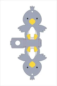 Cute easter egg holder raven template. Retail paper box for the easter egg. P Stock Illustration