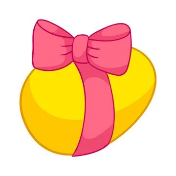 Cute Easter Egg illustration with bow. Patterned symbol for traditional Stock Illustration