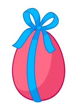 Cute Easter Egg illustration with bow. Patterned symbol for traditional Stock Illustration