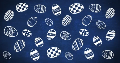 Cute Easter Egg Pattern animation 4k Stock Footage 127201549