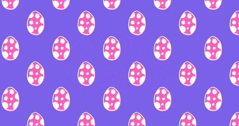 Cute Easter Egg Pattern animation 4k Stock Footage 127201613