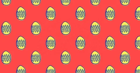 Cute Easter Egg Pattern animation 4k Stock Footage 127201643