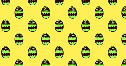 Cute Easter Egg Pattern animation 4k Stock Footage 127203561