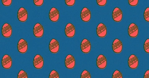 Cute Easter Egg Pattern animation 4k Stock Footage 127203698
