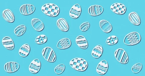 Cute Easter Egg Pattern animation 4k Stock Footage 127204186