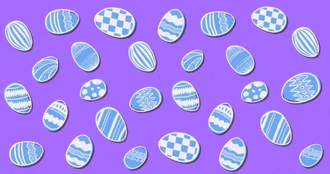 Cute Easter Egg Pattern animation 4k Stock Footage 127204410