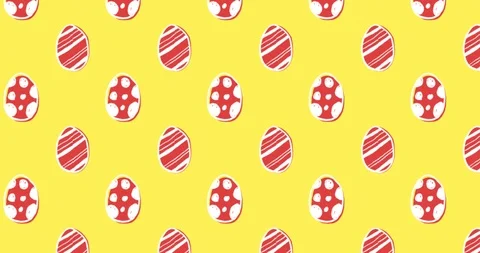 Cute Easter Egg Pattern animation 4k Stock Footage 127204499
