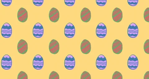 Cute Easter Egg Pattern animation 4k Stock Footage 127205050