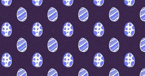 Cute Easter Egg Pattern animation 4k Stock Footage 127205089
