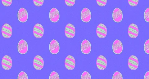 Cute Easter Egg Pattern animation 4k Stock Footage 127205148