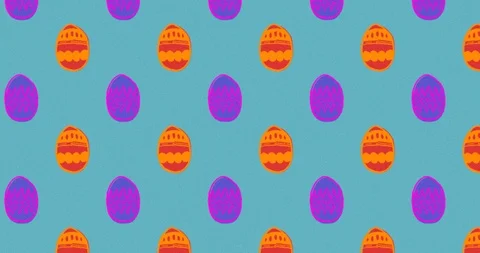 Cute Easter Egg Pattern animation 4k Stock Footage 127205151