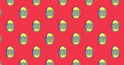 Cute Easter Egg Pattern image 4k Stock Illustration