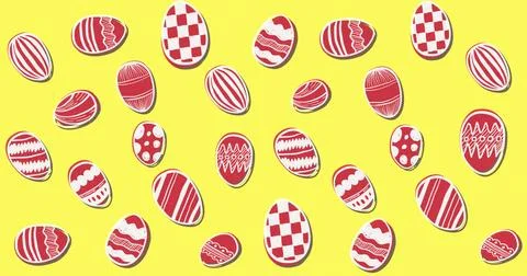Cute Easter Egg Pattern image 4k Stock Illustration