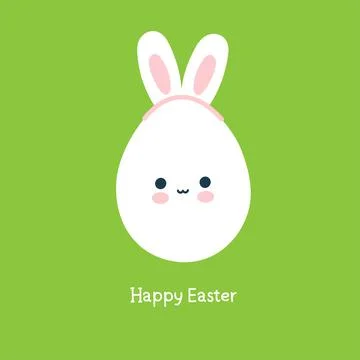 Cute Easter egg with rabbit ears Stock Illustration