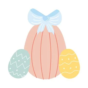 Cute Easter eggs for kids illustration, design element for spring themed in.. Stock Illustration