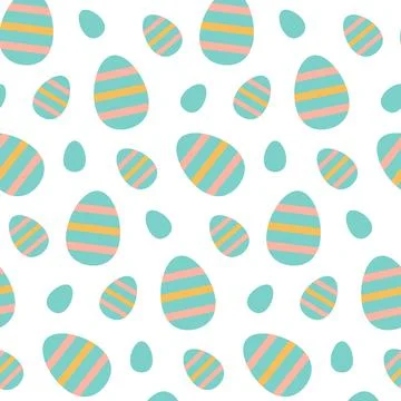 Cute Easter eggs seamless pattern Stock Illustration