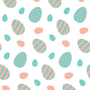 Cute Easter eggs seamless pattern Stock Illustration