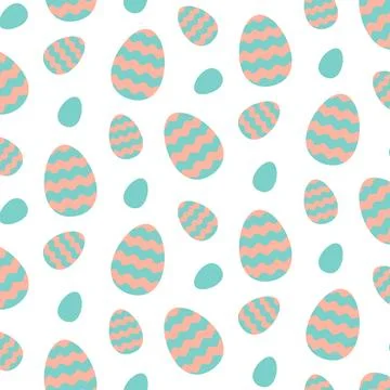 Cute Easter eggs seamless pattern Stock Illustration