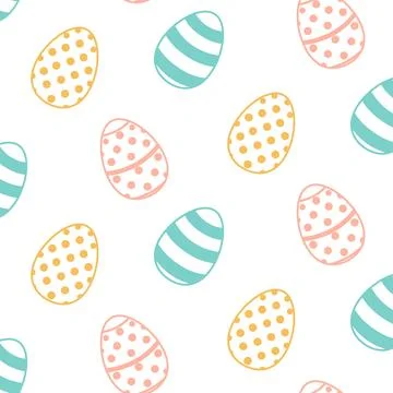 Cute Easter eggs seamless pattern Stock Illustration