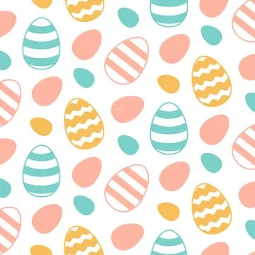 Cute Easter eggs seamless pattern Stock Illustration