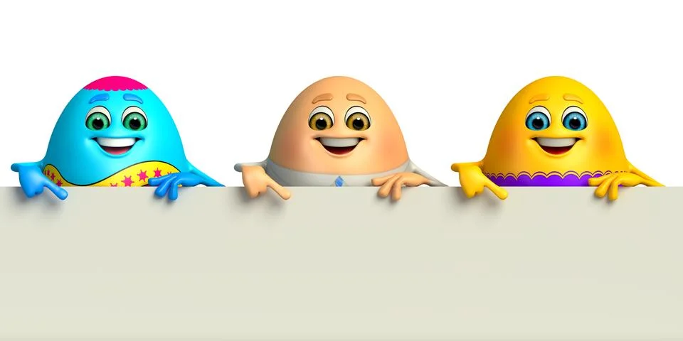 Cute Easter eggs with sign Stock Illustration