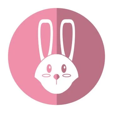 Cute easter face bunny shadow Stock Illustration