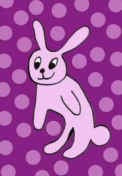Cute easter icon and animal pet collection, with easter eggs in nest, rabbit  Stock Illustration