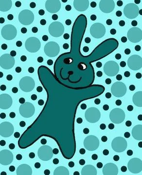 Cute easter icon and animal pet collection, with easter eggs in nest, rabbit  Stock Illustration