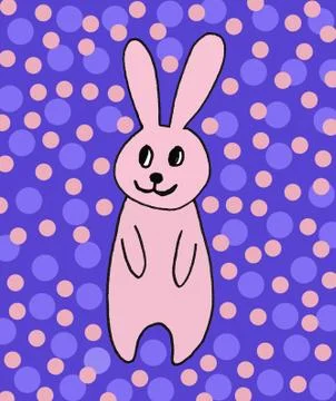 Cute easter icon and animal pet collection, with easter eggs in nest, rabbit  Illustrazione stock