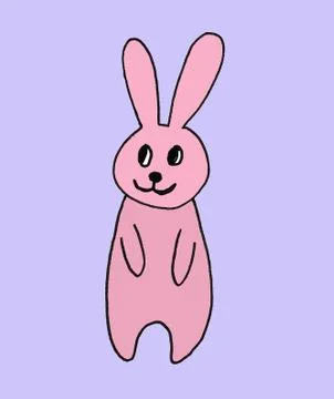 Cute easter icon and animal pet collection, with easter eggs in nest, rabbit  Stock Illustration