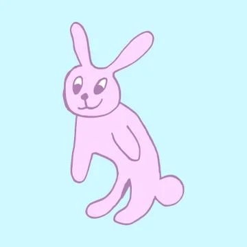 Cute easter icon and animal pet collection, with easter eggs in nest, rabbit  Illustrazione stock
