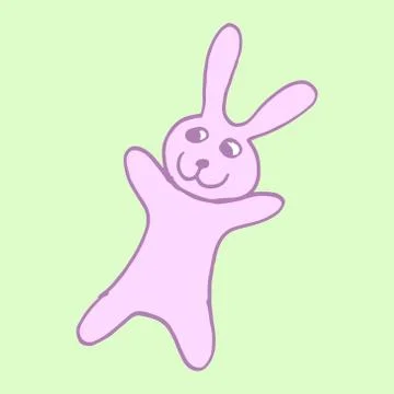 Cute easter icon and animal pet collection, with easter eggs in nest, rabbit  Illustrazione stock