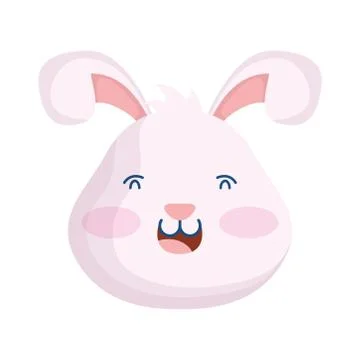 Cute easter little rabbit head character Stock Illustration
