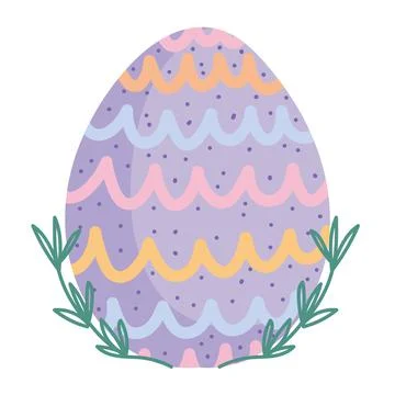 Cute easter painted egg decoration white background 스톡 일러스트